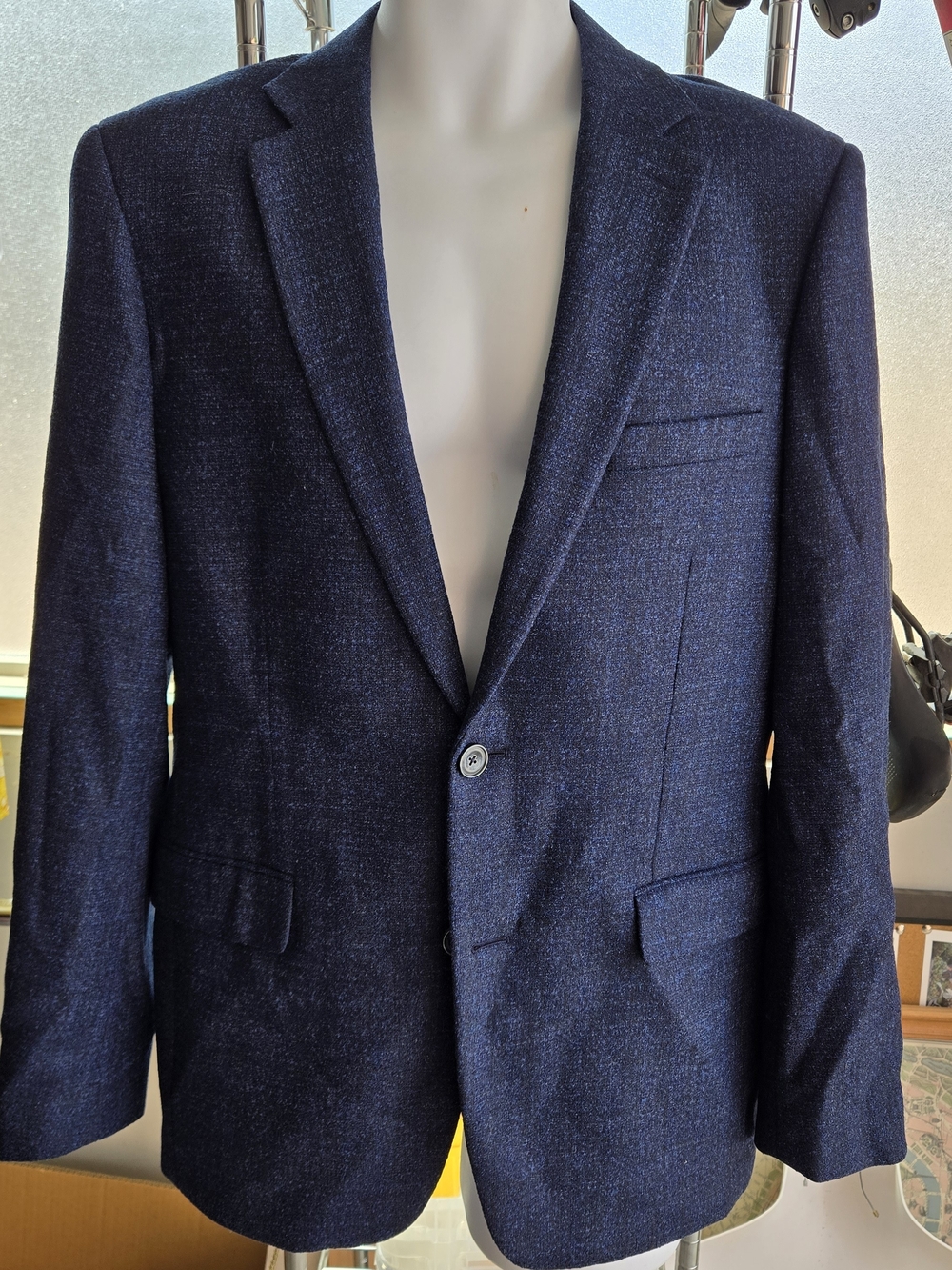 Stantt Blue Donegal Wool Blend Two Button Blazer Sport Coat 42R